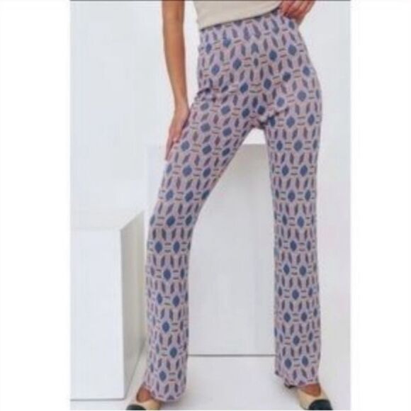 Zara Pink Blue Knit Pants - Picture 2 of 4